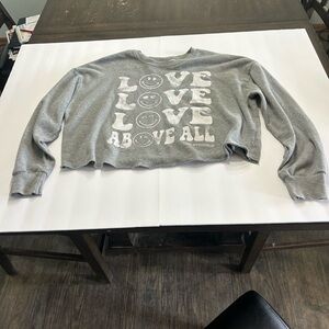 Gray Love Above All Sweater